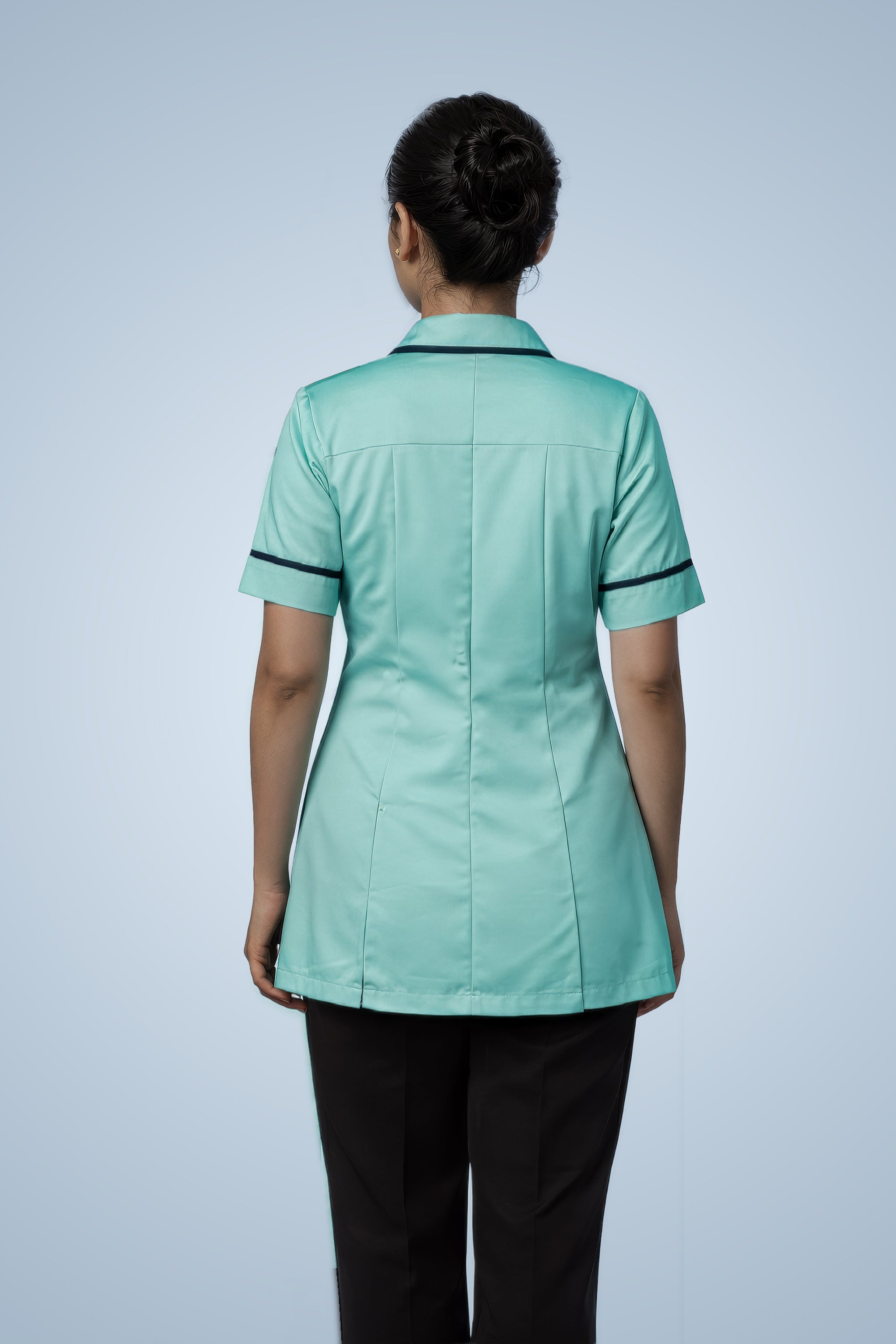 Merton Classic Tunic - Aqua & Navy Blue