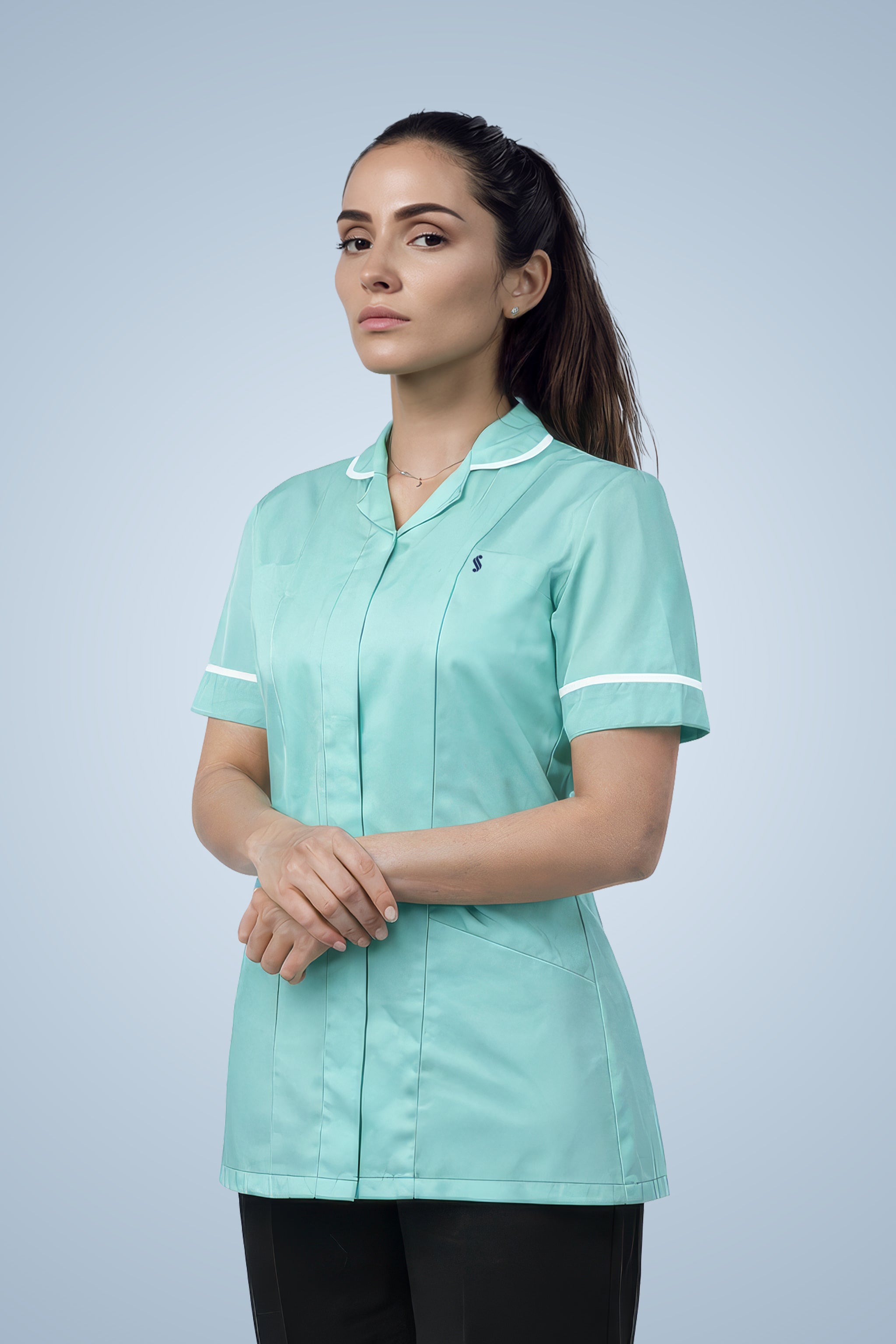 Merton Classic Tunic - Aqua & White