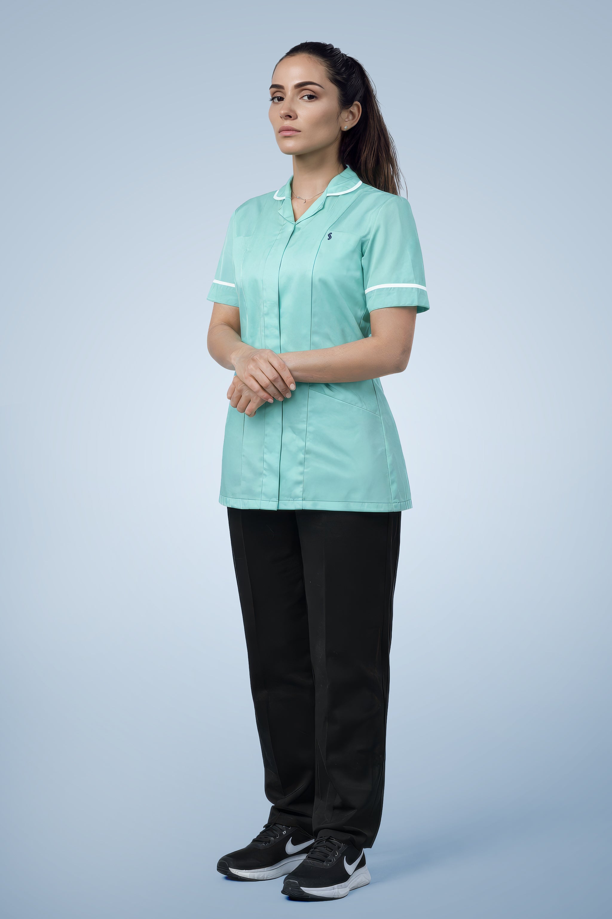Merton Classic Tunic - Aqua & White