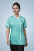 Lambeth Asymmetric Tunic - Aqua & White