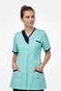 Belgravia Asymmetrical Tunic - Aqua & Navy Blue