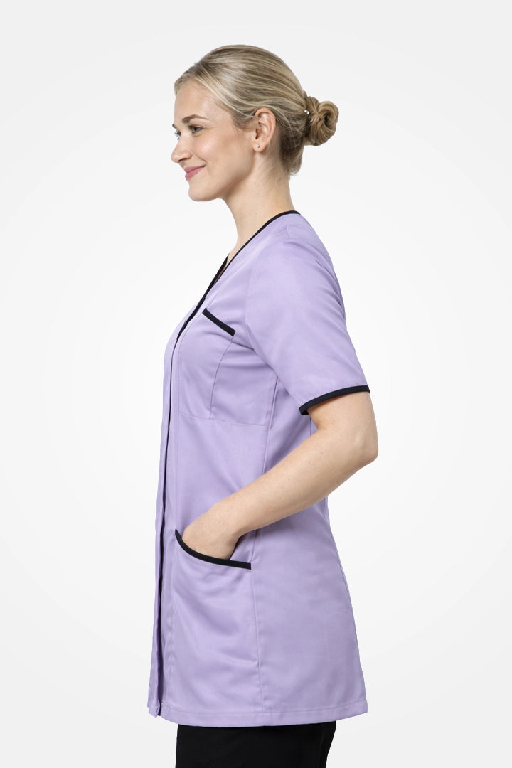 Belgravia Asymmetrical Tunic - Lilac & Navy Blue