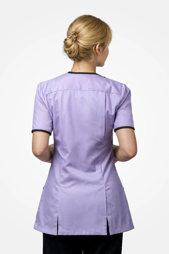 Belgravia Asymmetrical Tunic - Lilac & Navy Blue