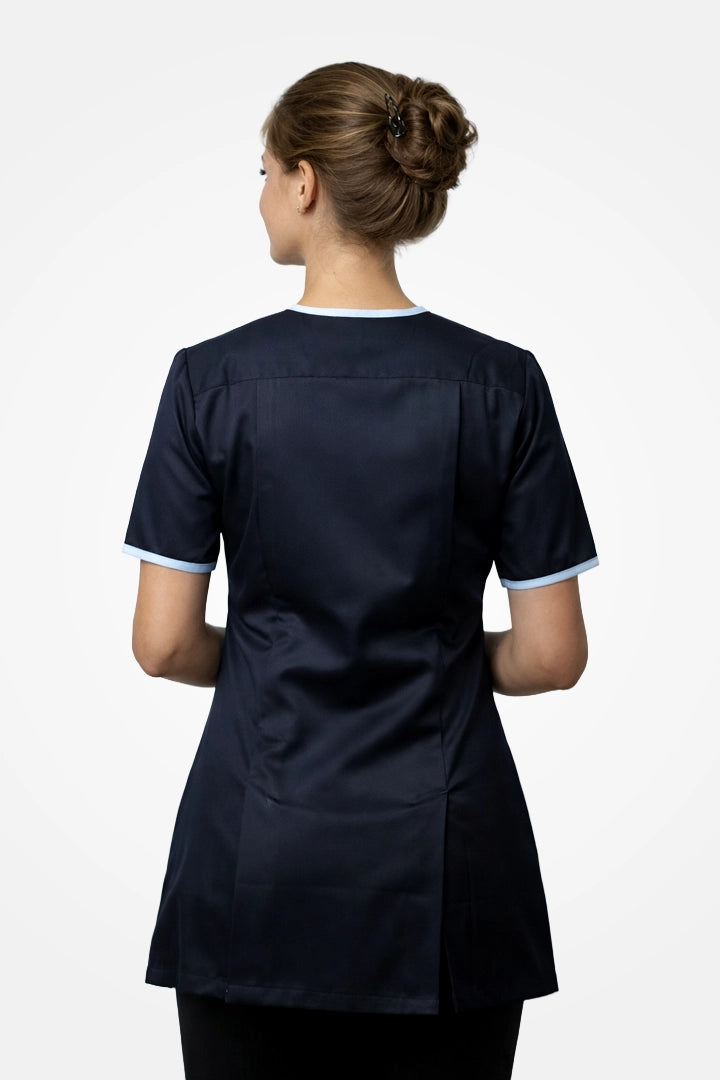 Belgravia Asymmetrical Tunic - Navy Blue & Sky Blue