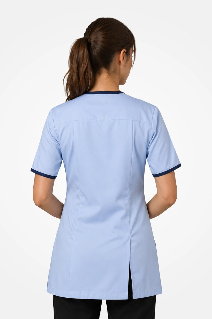 Belgravia Asymmetrical Tunic - Sky Blue & Navy Blue
