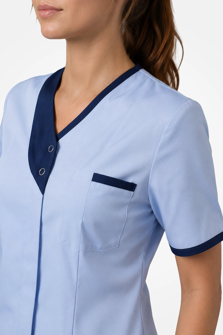 Belgravia Asymmetrical Tunic - Sky Blue & Navy Blue