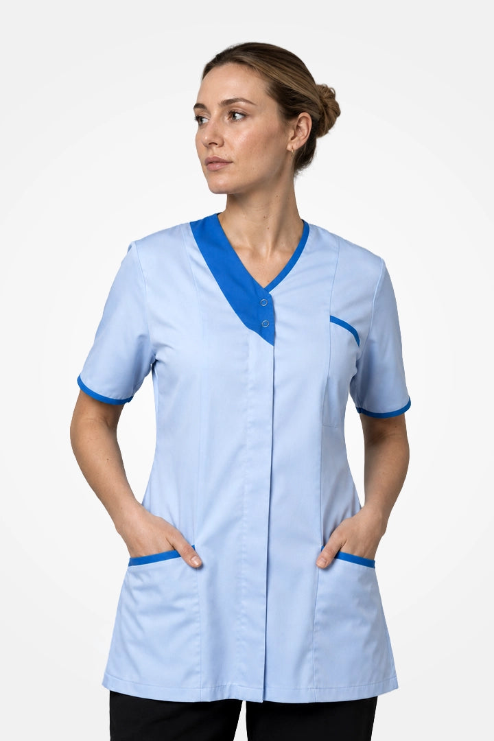 Belgravia Asymmetrical Tunic - Sky Blue & Teal Blue