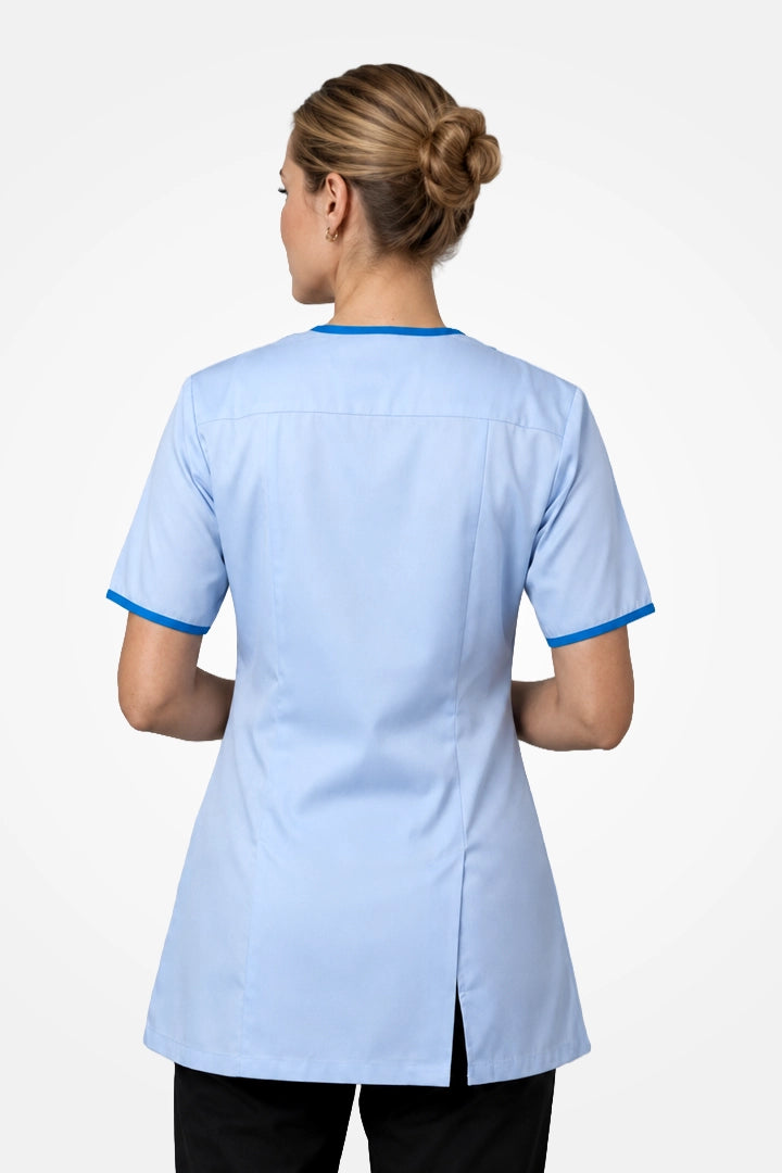 Belgravia Asymmetrical Tunic - Sky Blue & Teal Blue