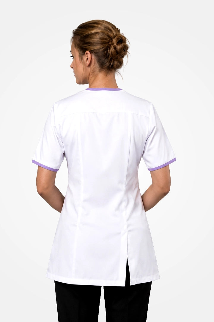 Belgravia Asymmetrical Tunic - White & Lilac
