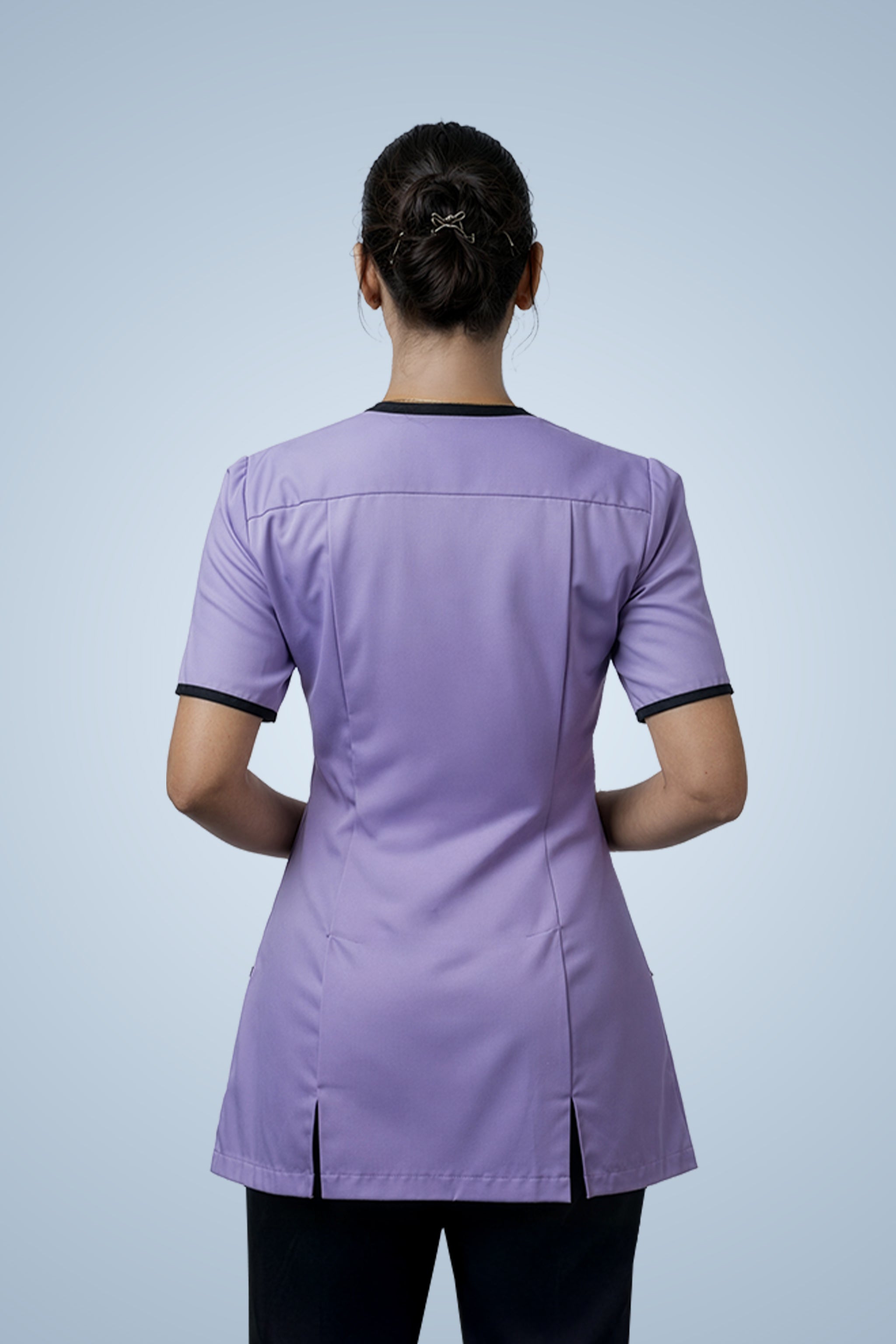 Belgravia Asymmetrical Tunic - Lilac & Navy Blue