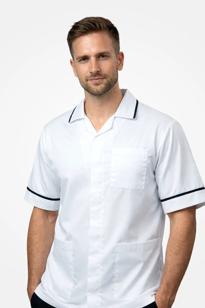 Clerkenwell Classic Tunic - White & Navy Blue