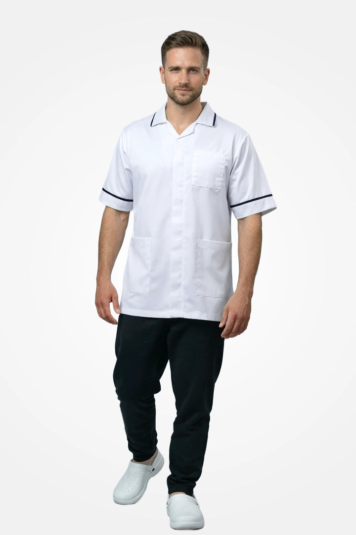 Clerkenwell Classic Tunic - White & Navy Blue