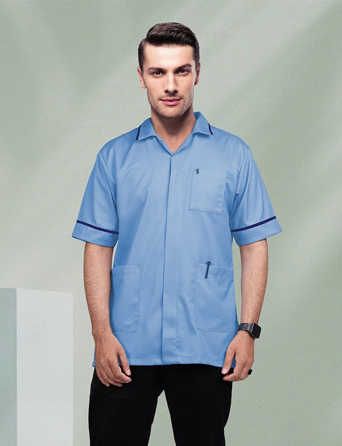Clerkenwell Classic Tunic - Sky Blue & Navy Blue