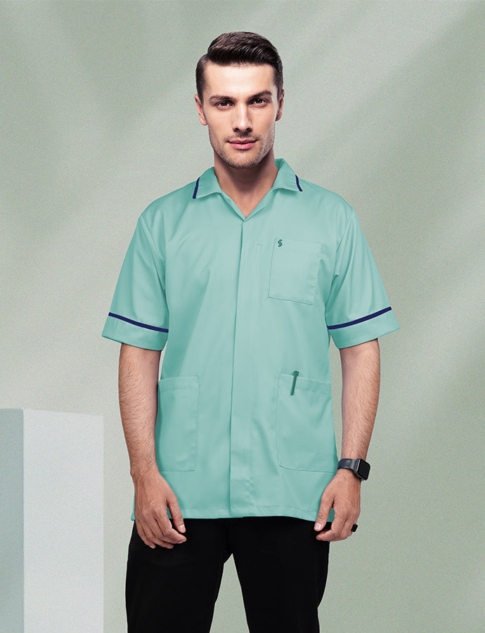 Clerkenwell Classic Tunic - Aqua & Navy Blue