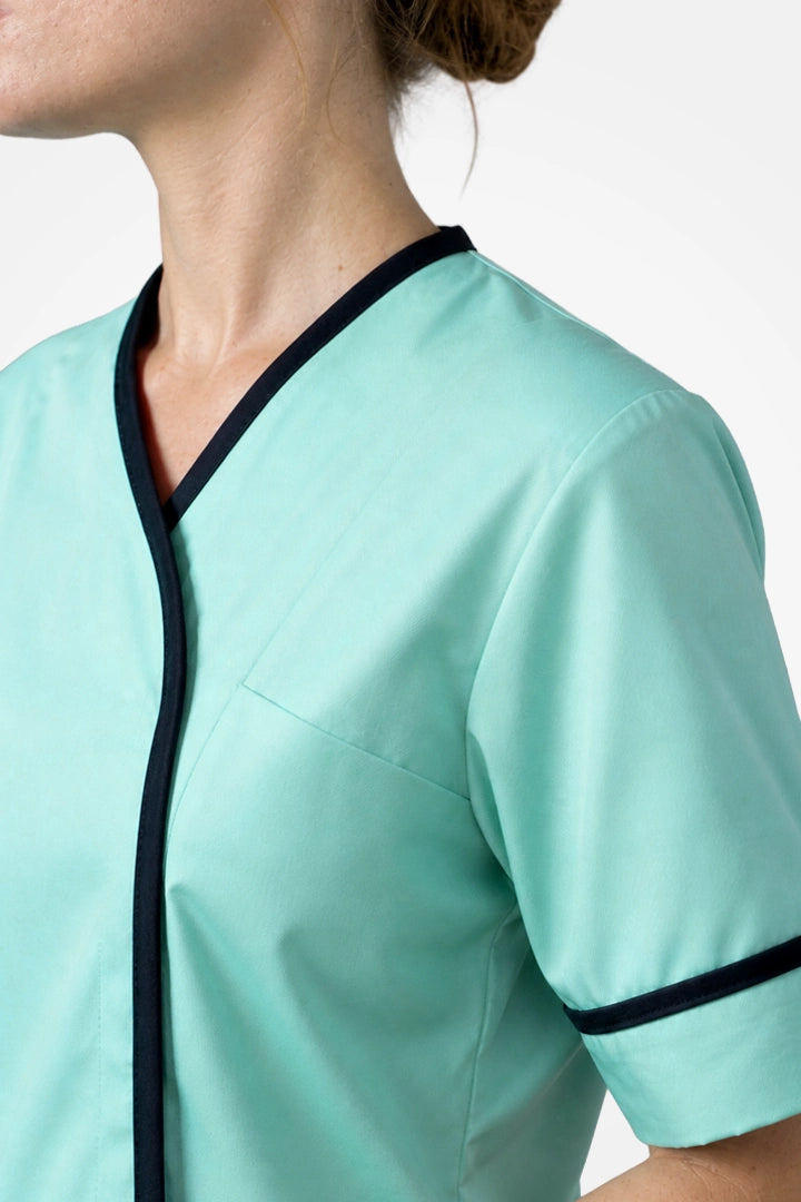 Lambeth Asymmetric Tunic - Aqua & Navy Blue