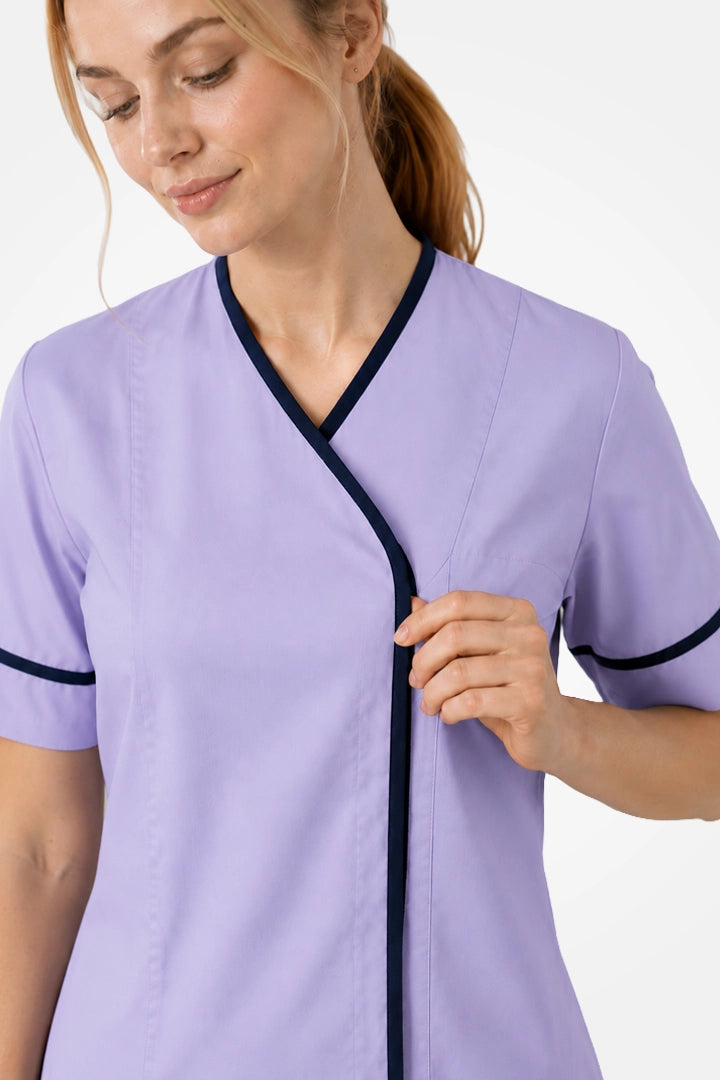 Lambeth Asymmetric Tunic - Lilac & Navy Blue
