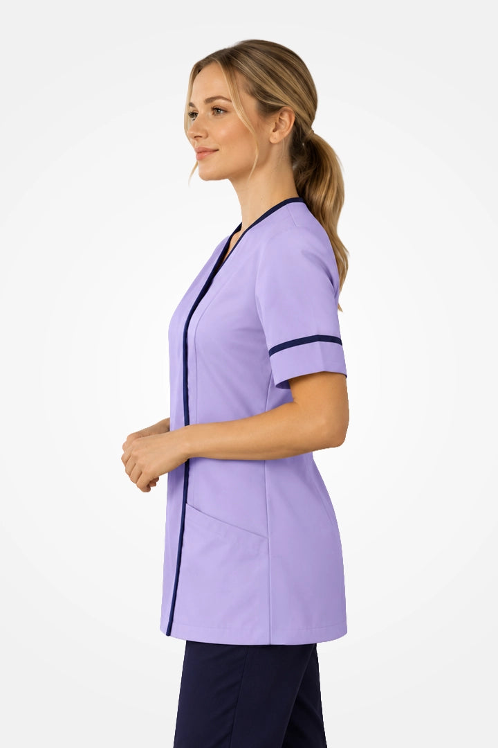 Lambeth Asymmetric Tunic - Lilac & Navy Blue