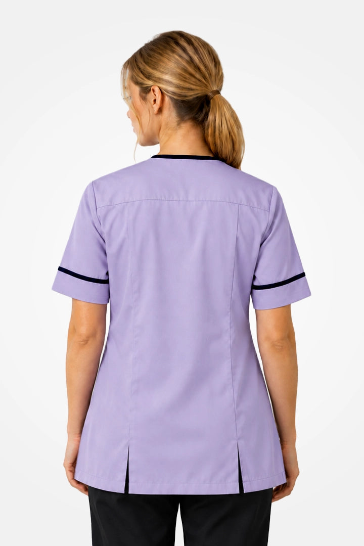 Lambeth Asymmetric Tunic - Lilac & Navy Blue