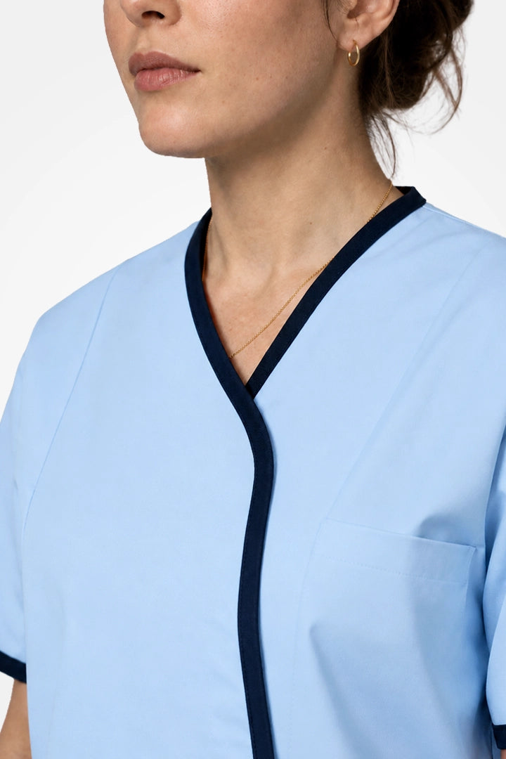Lambeth Asymmetric Tunic - Sky Blue & Navy Blue
