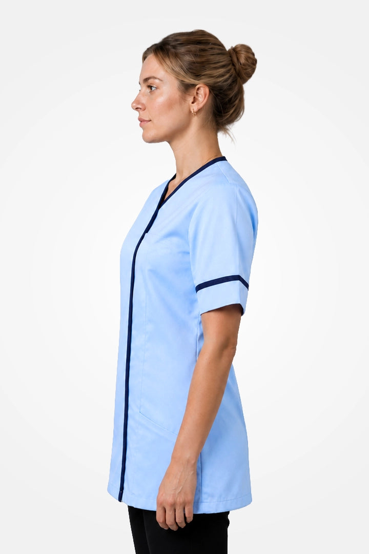 Lambeth Asymmetric Tunic - Sky Blue & Navy Blue