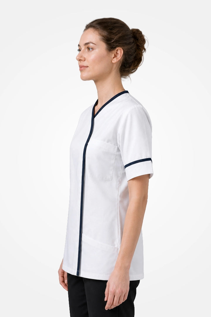 Lambeth Asymmetric Tunic - White & Lilac