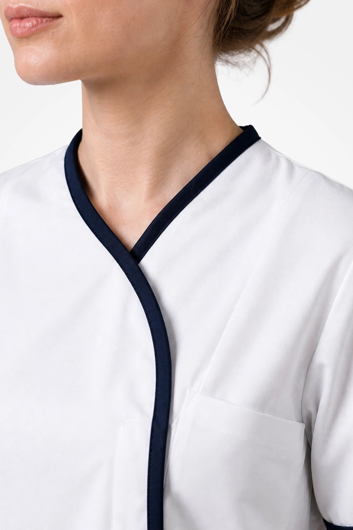 Lambeth Asymmetric Tunic - White & Lilac