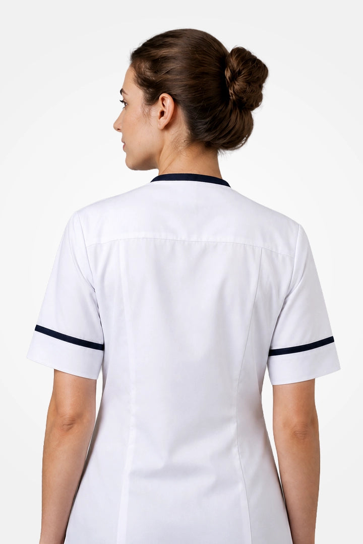 Lambeth Asymmetric Tunic - White & Lilac