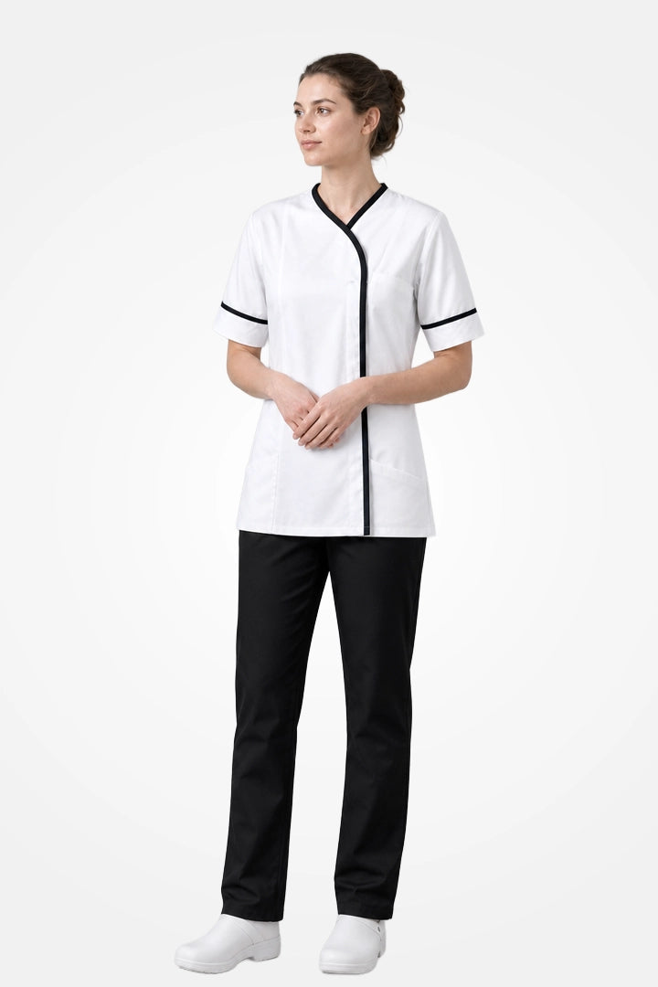Lambeth Asymmetric Tunic - White & Lilac