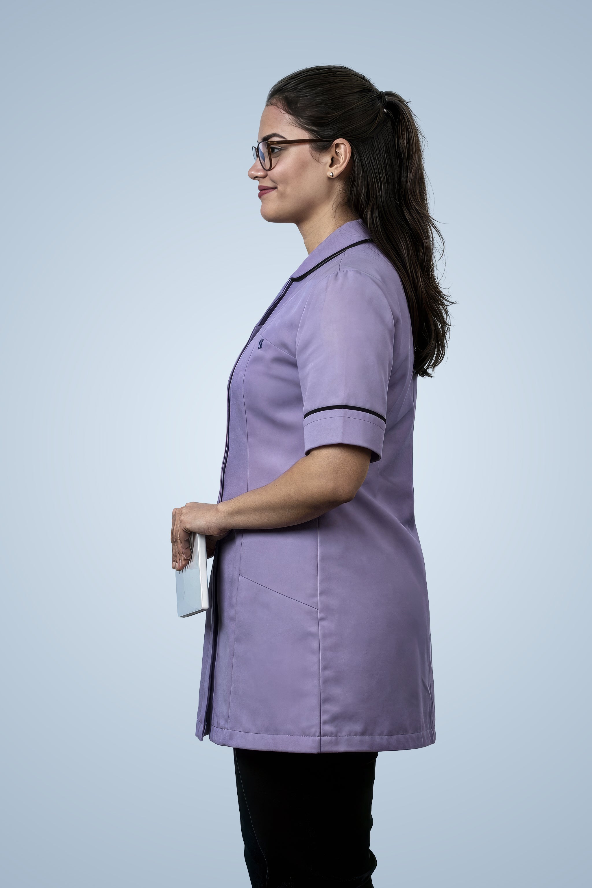Merton Classic Tunic - Lilac & Navy Blue