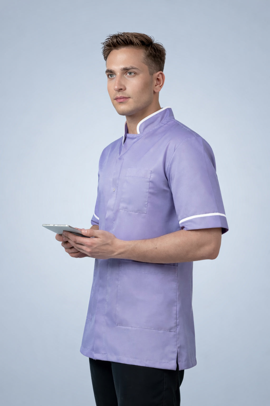 Woolwich Mandarin Tunic - Lilac & White