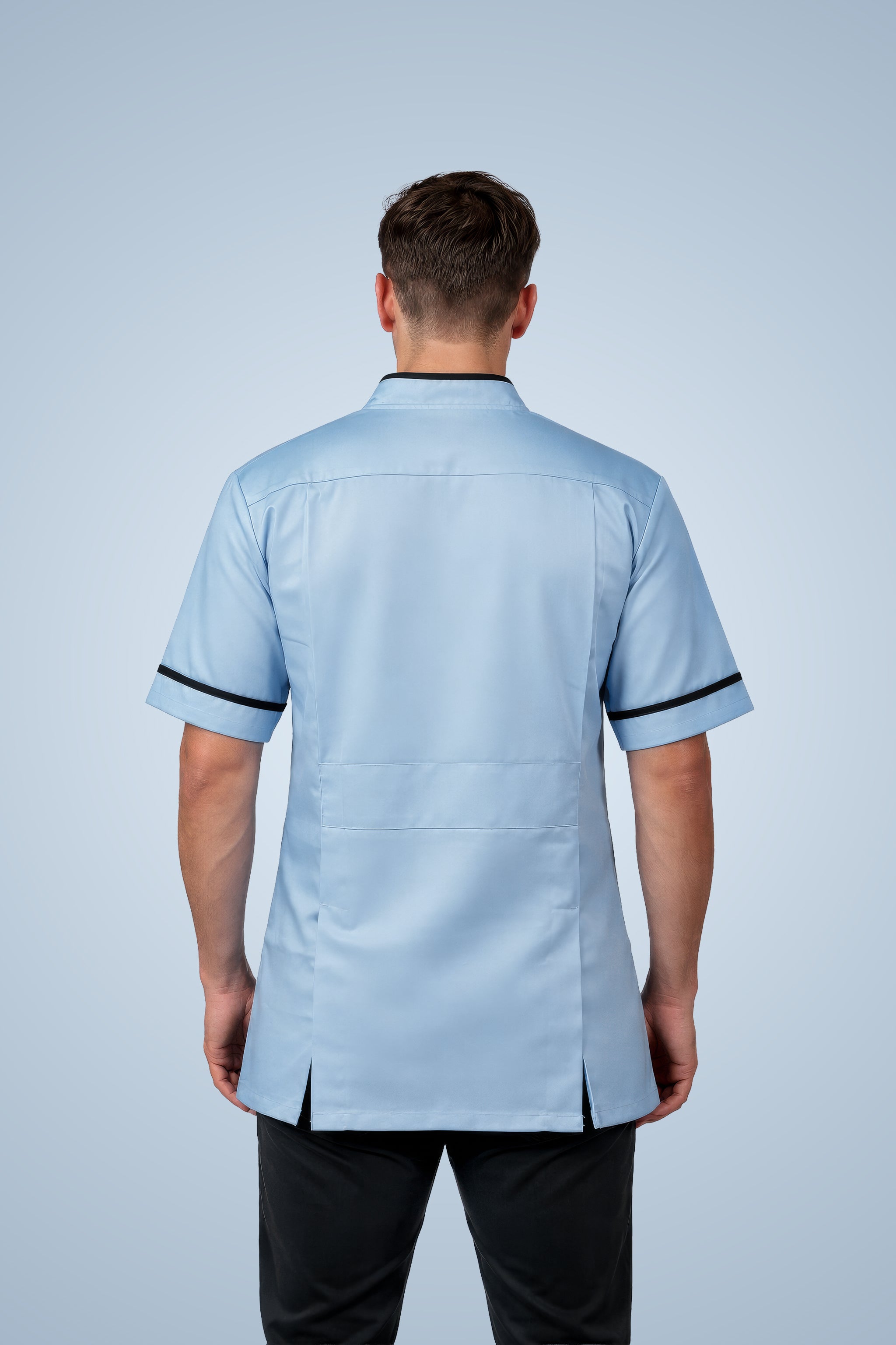 Woolwich Mandarin Tunic - Sky Blue & Navy Blue