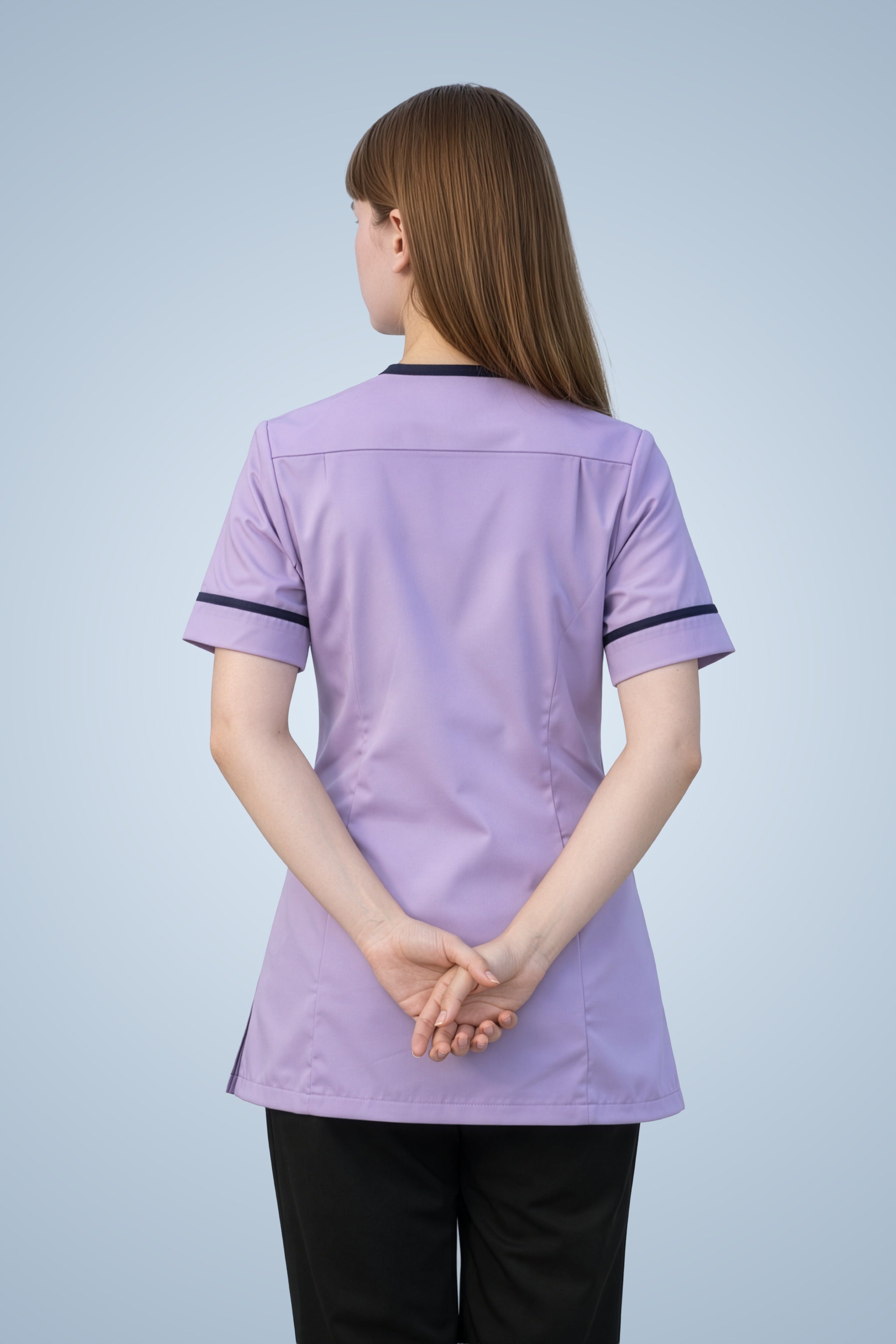 Lambeth Asymmetric Tunic - Lilac & Navy Blue