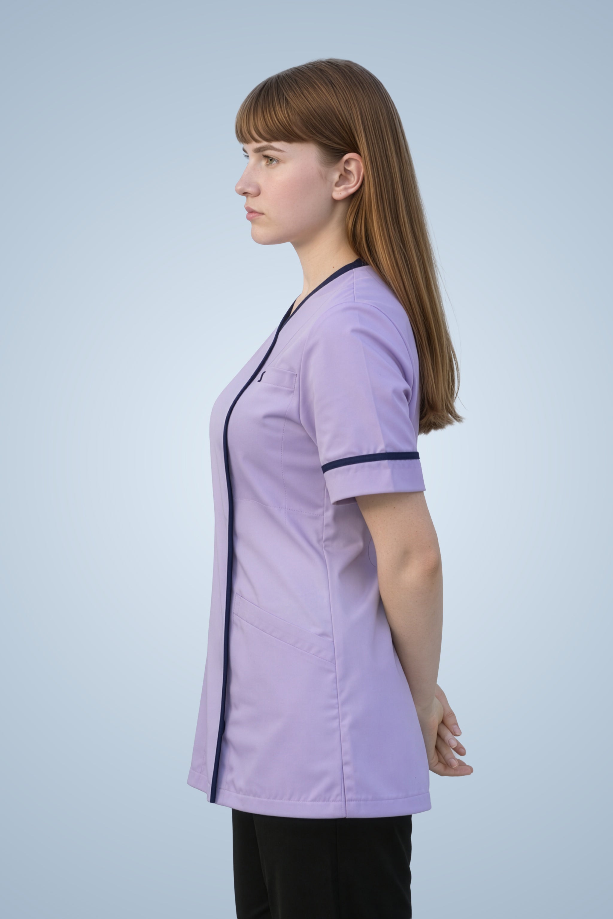 Lambeth Asymmetric Tunic - Lilac & Navy Blue