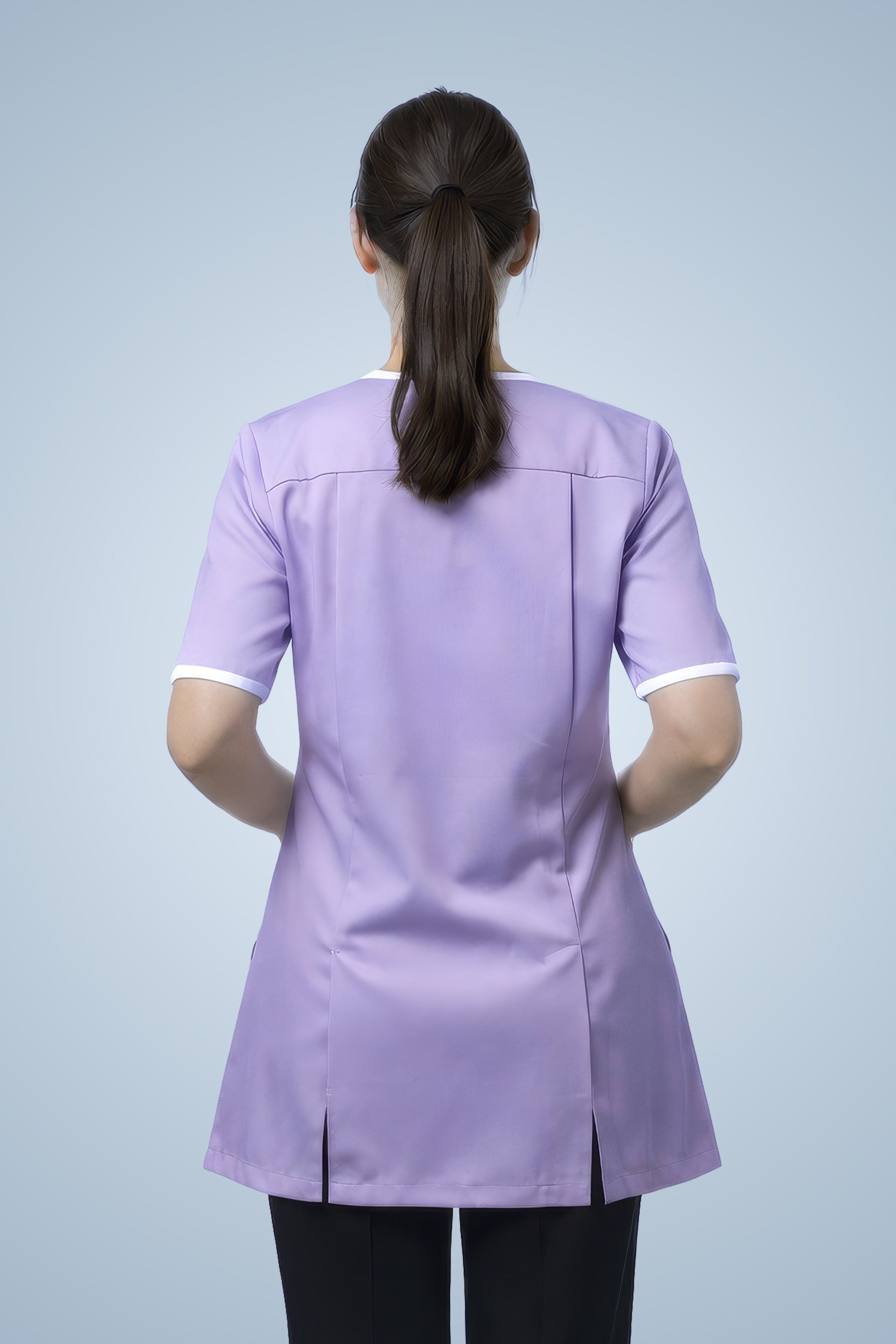 Belgravia Asymmetrical Tunic - Lilac & White