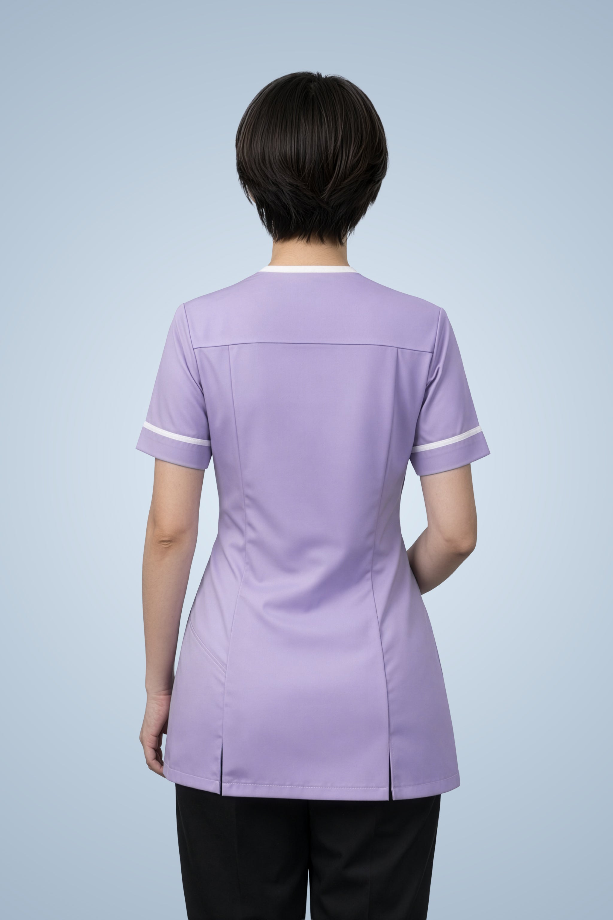 Lambeth Asymmetric Tunic - Lilac & White