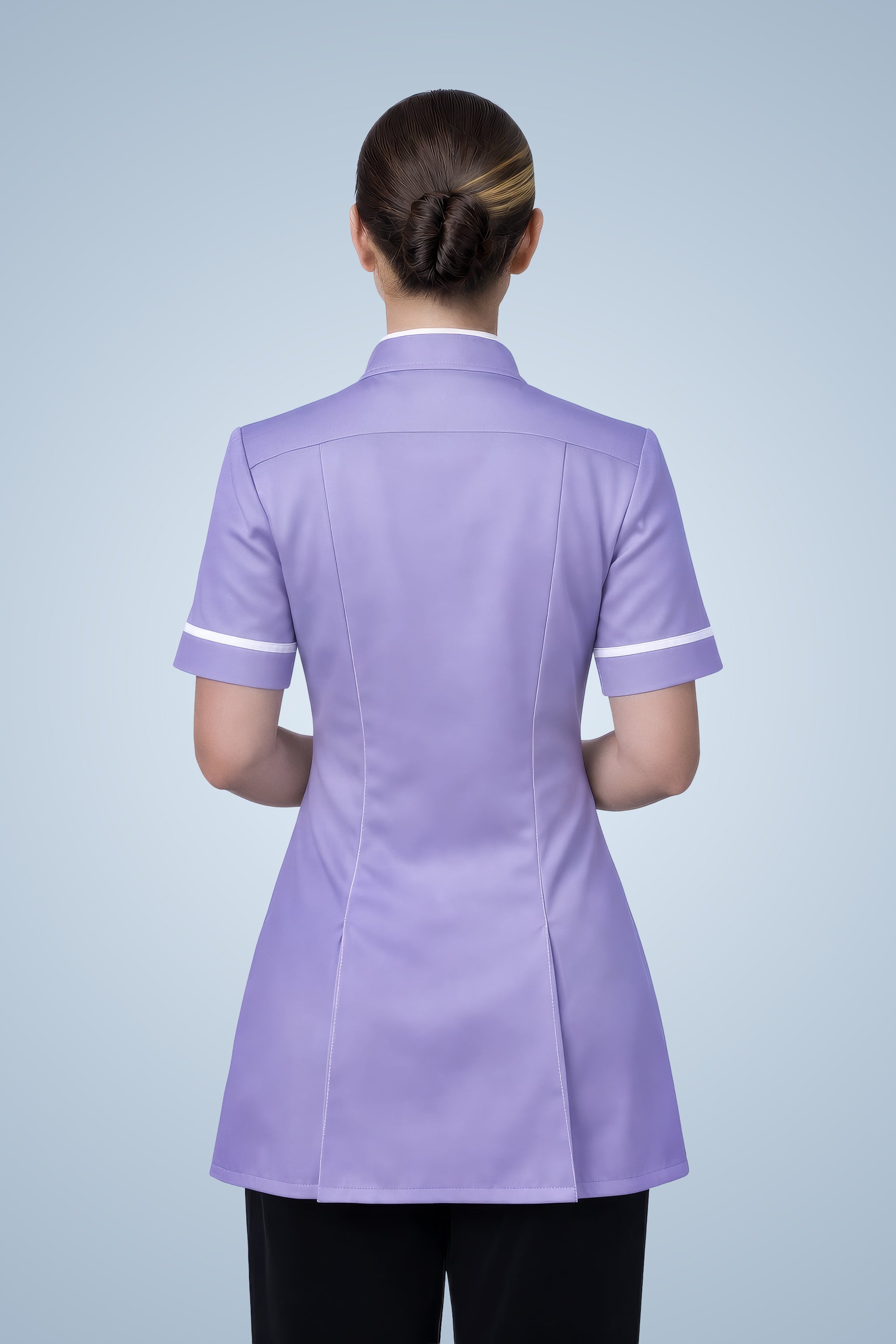 Brockley Mandarin Tunic - Lilac & White