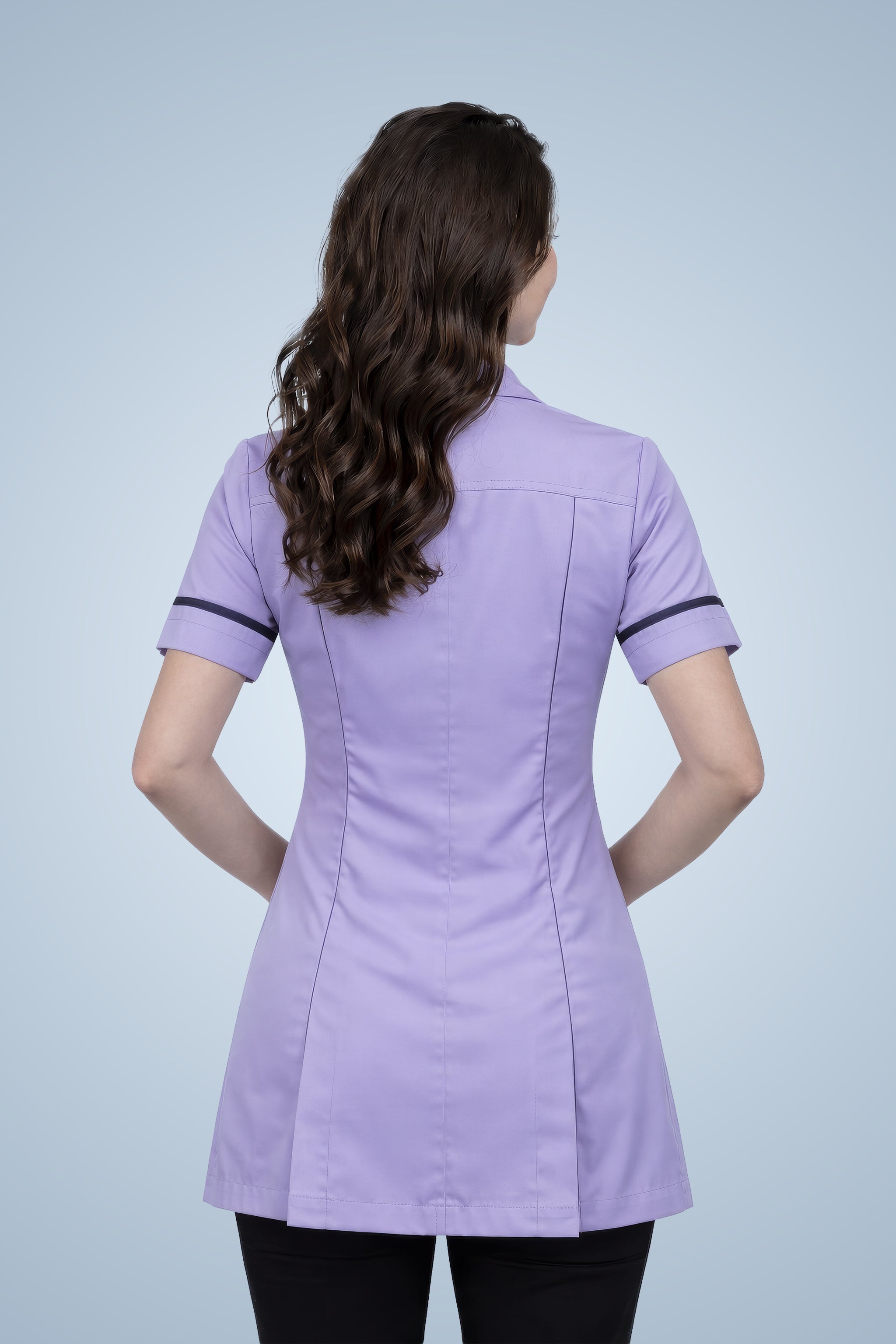 Leyton Classic Tunic - Lilac & White