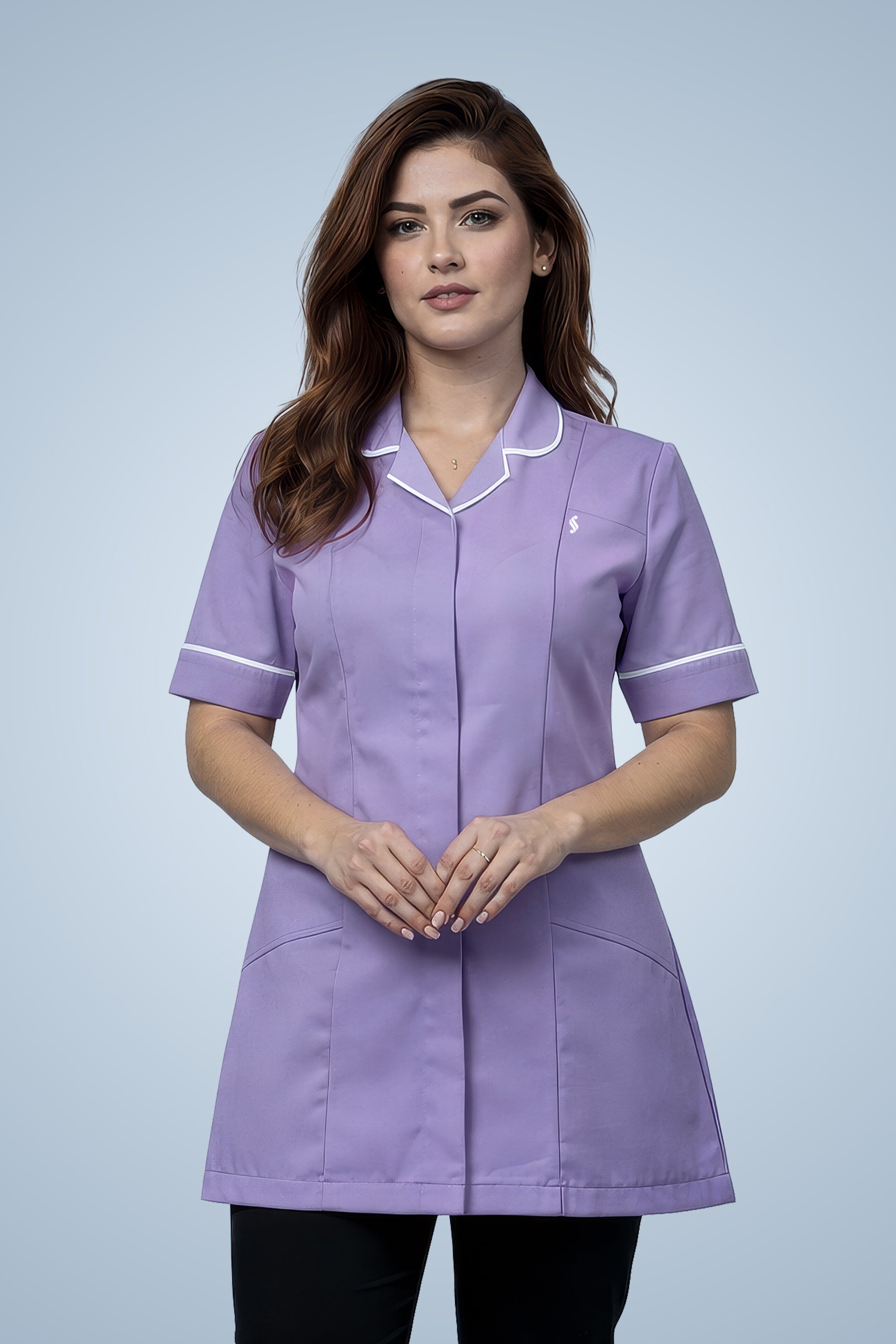 Merton Classic Tunic - Lilac & White