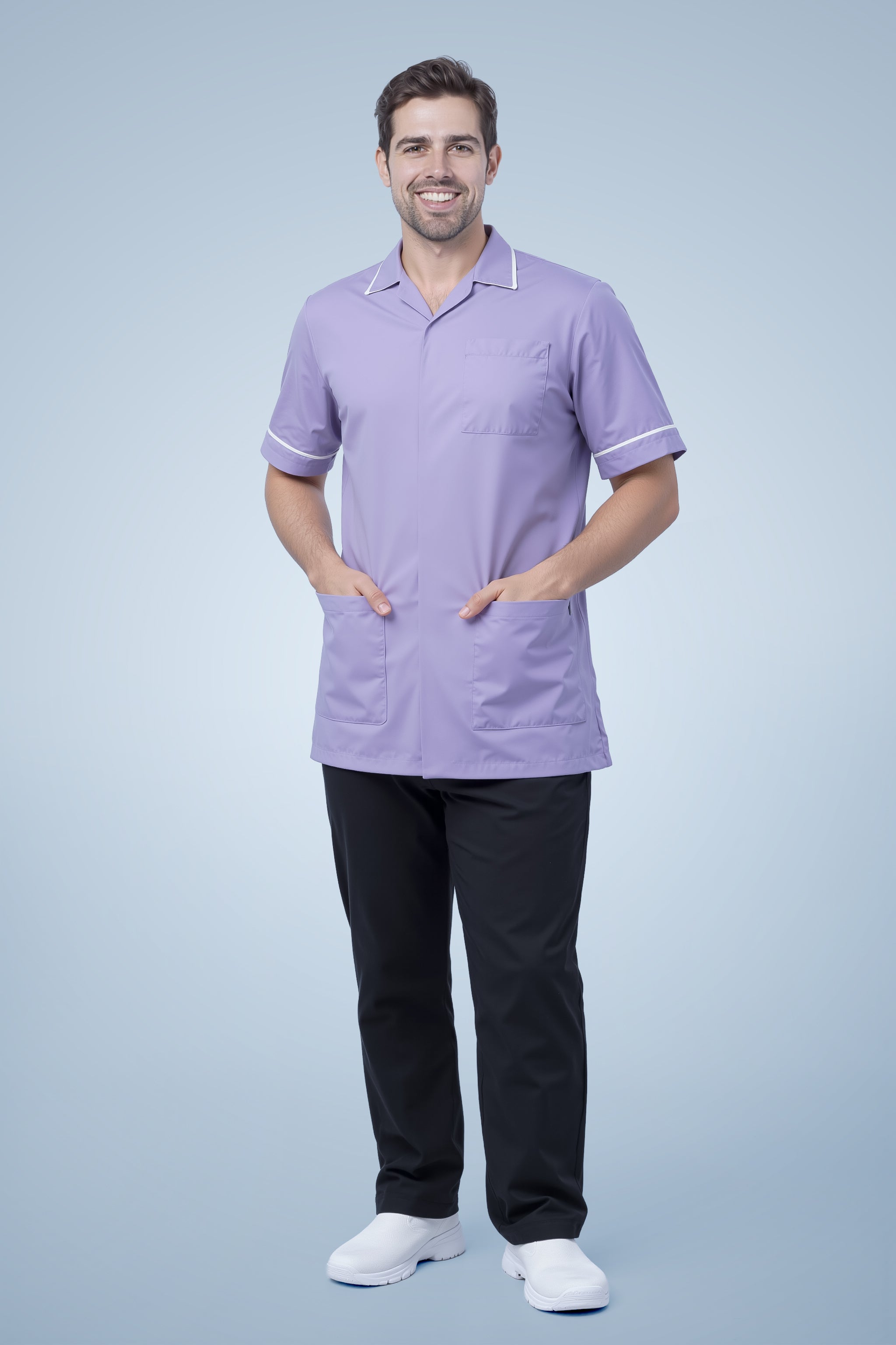 Clerkenwell Classic Tunic - Lilac & White
