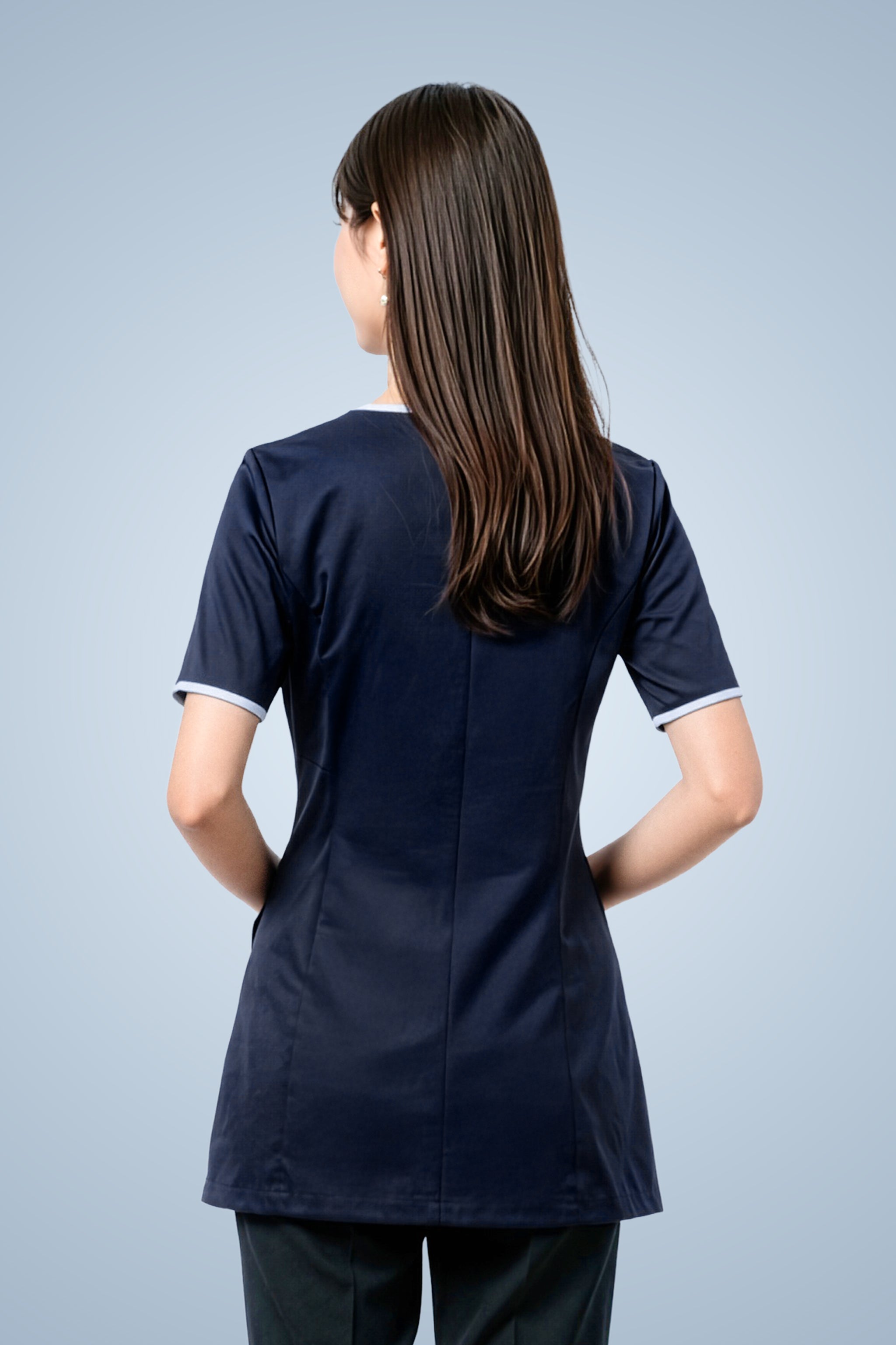 Belgravia Asymmetrical Tunic - Navy Blue & Sky Blue