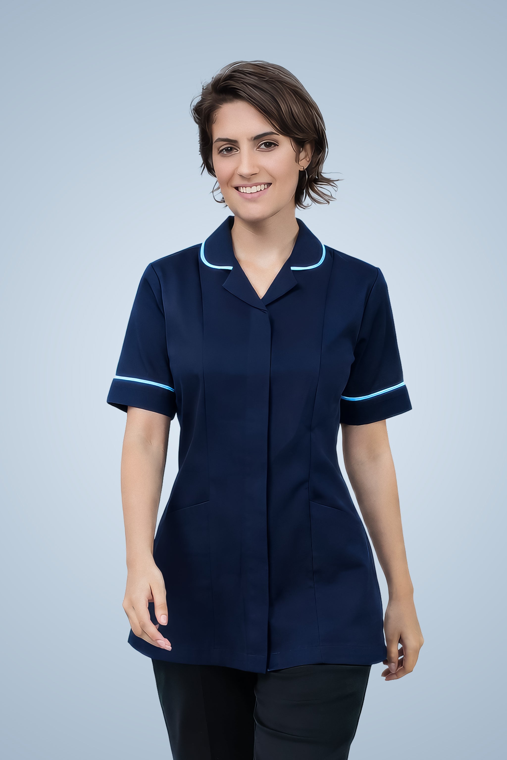 Merton Classic Tunic - Navy Blue & Sky Blue