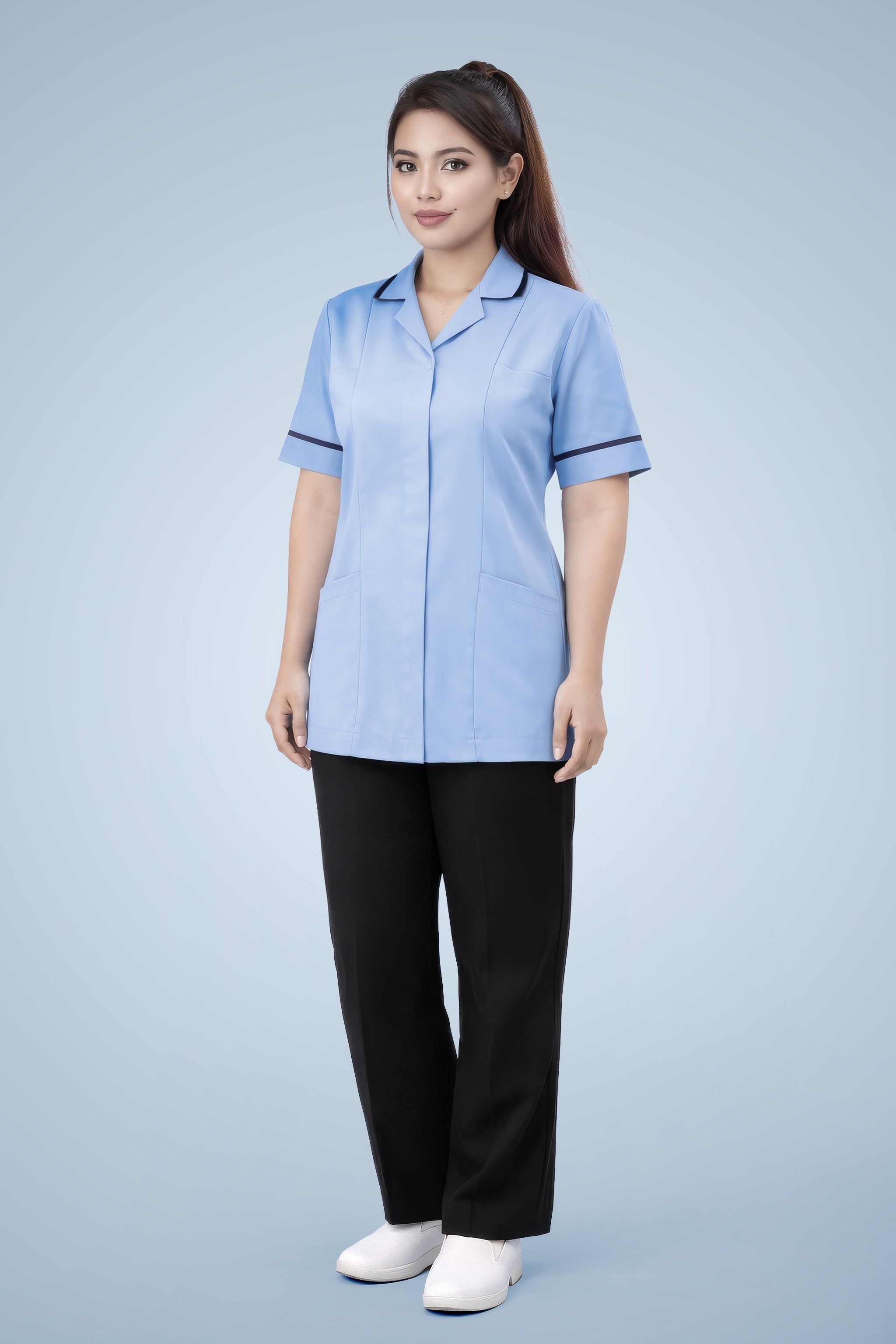 Merton Classic Tunic - Sky Blue & Navy Blue