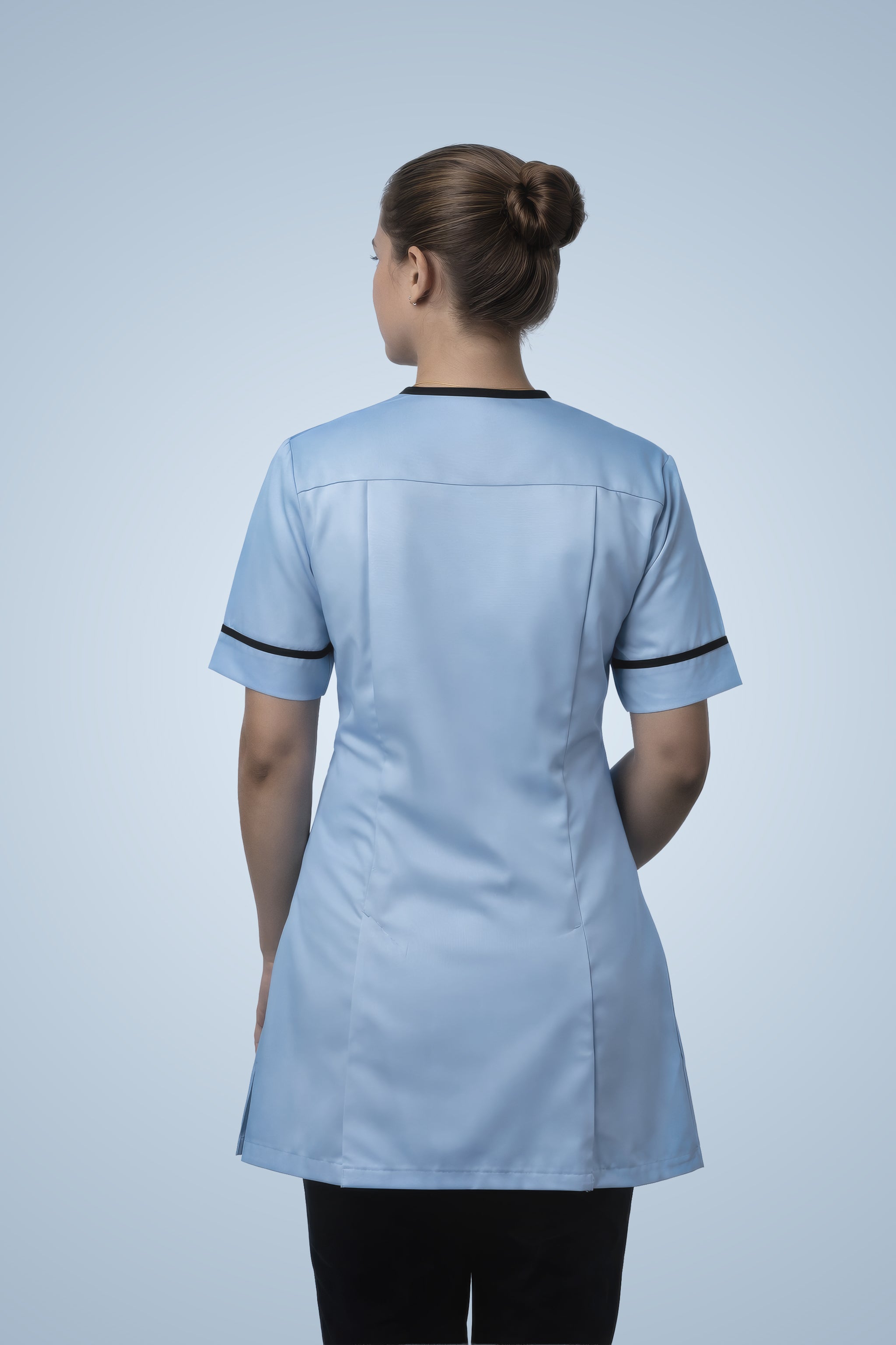 Lambeth Asymmetric Tunic - Sky Blue & Navy Blue