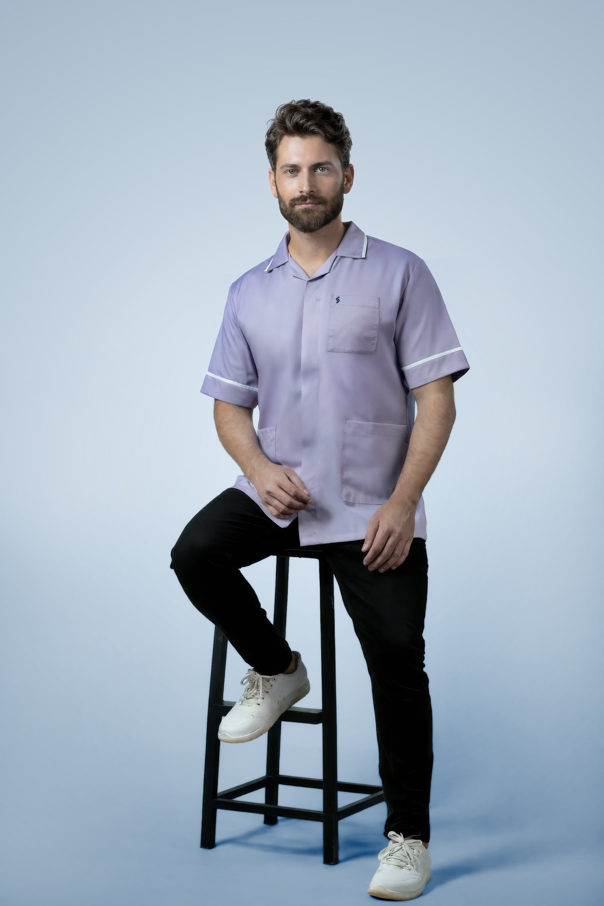 Clerkenwell Classic Tunic - Lilac & White