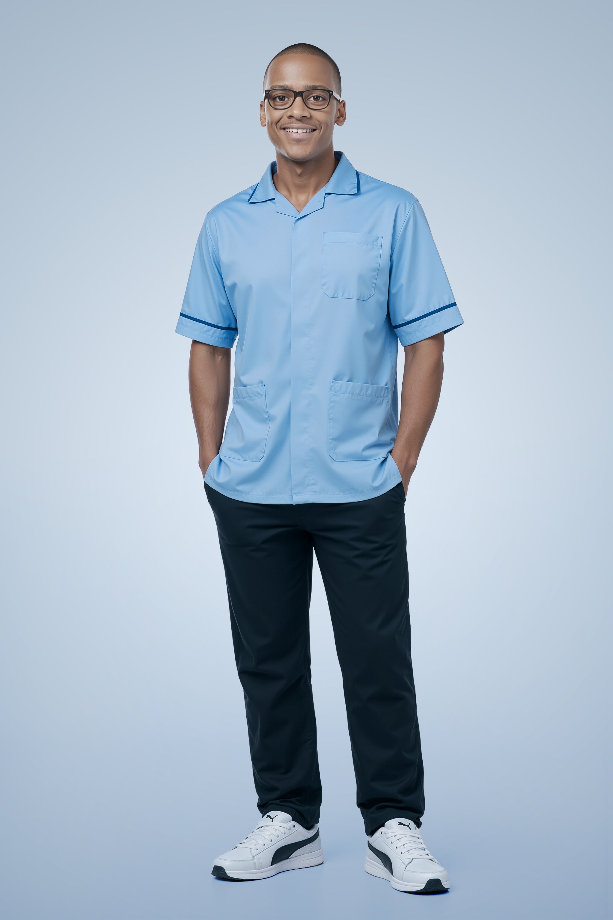 Clerkenwell Classic Tunic - Sky Blue & Teal Blue
