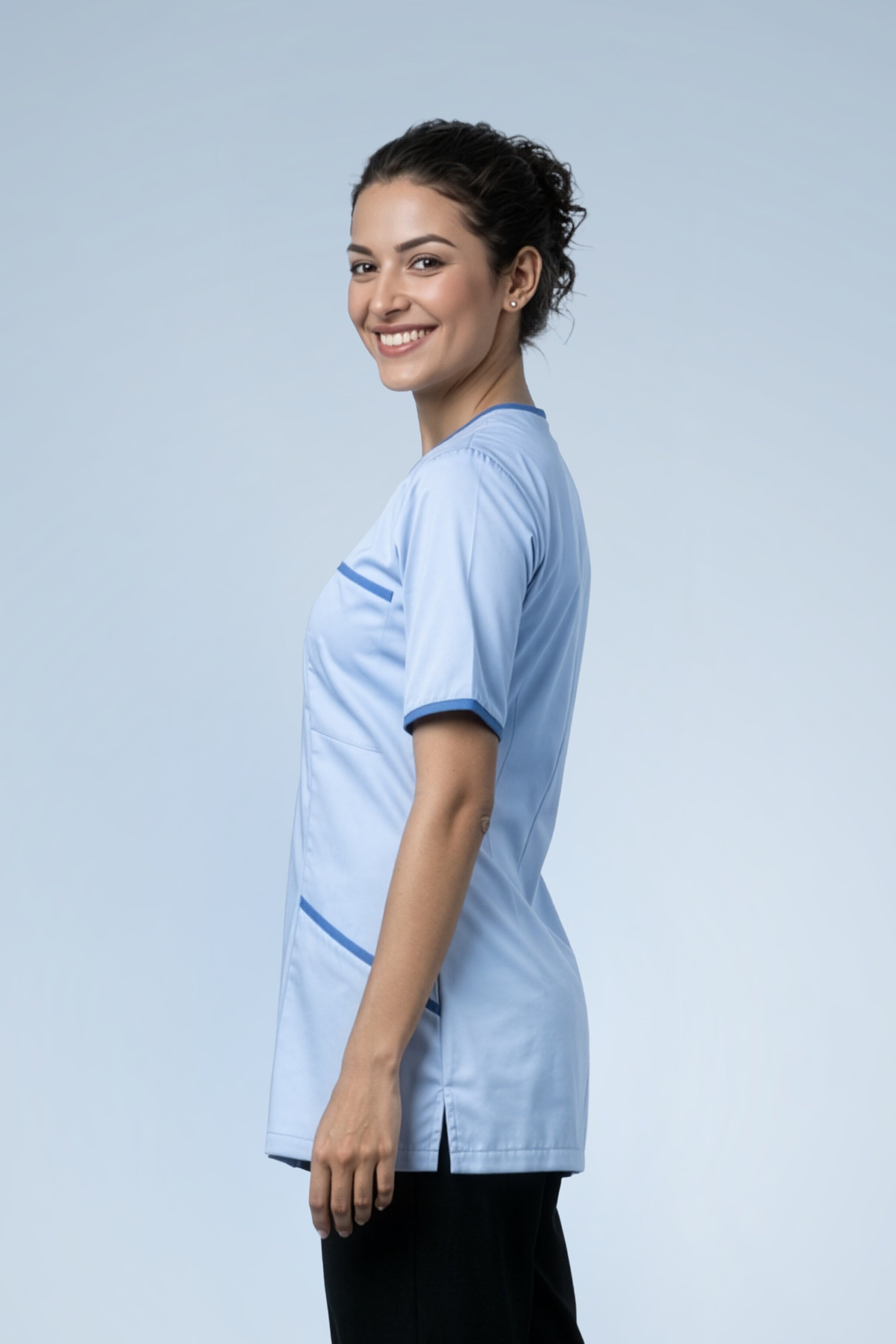 Belgravia Asymmetrical Tunic - Sky Blue & Teal Blue