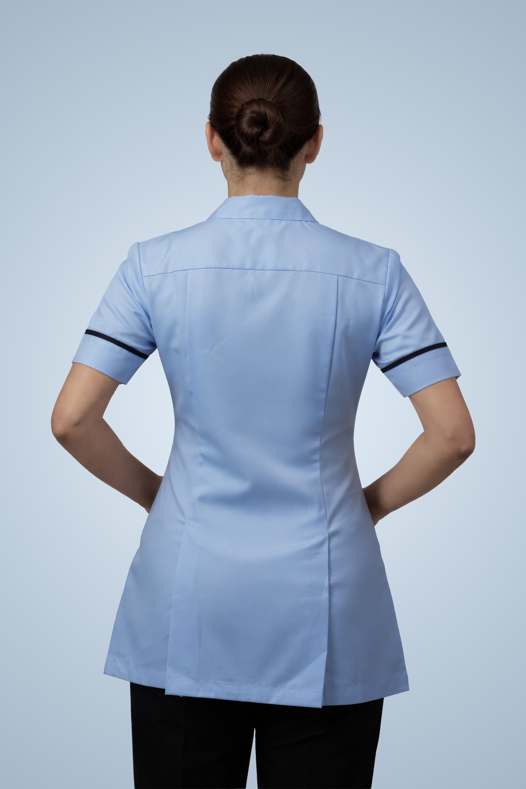 Leyton Classic Tunic - Sky  Blue & Navy