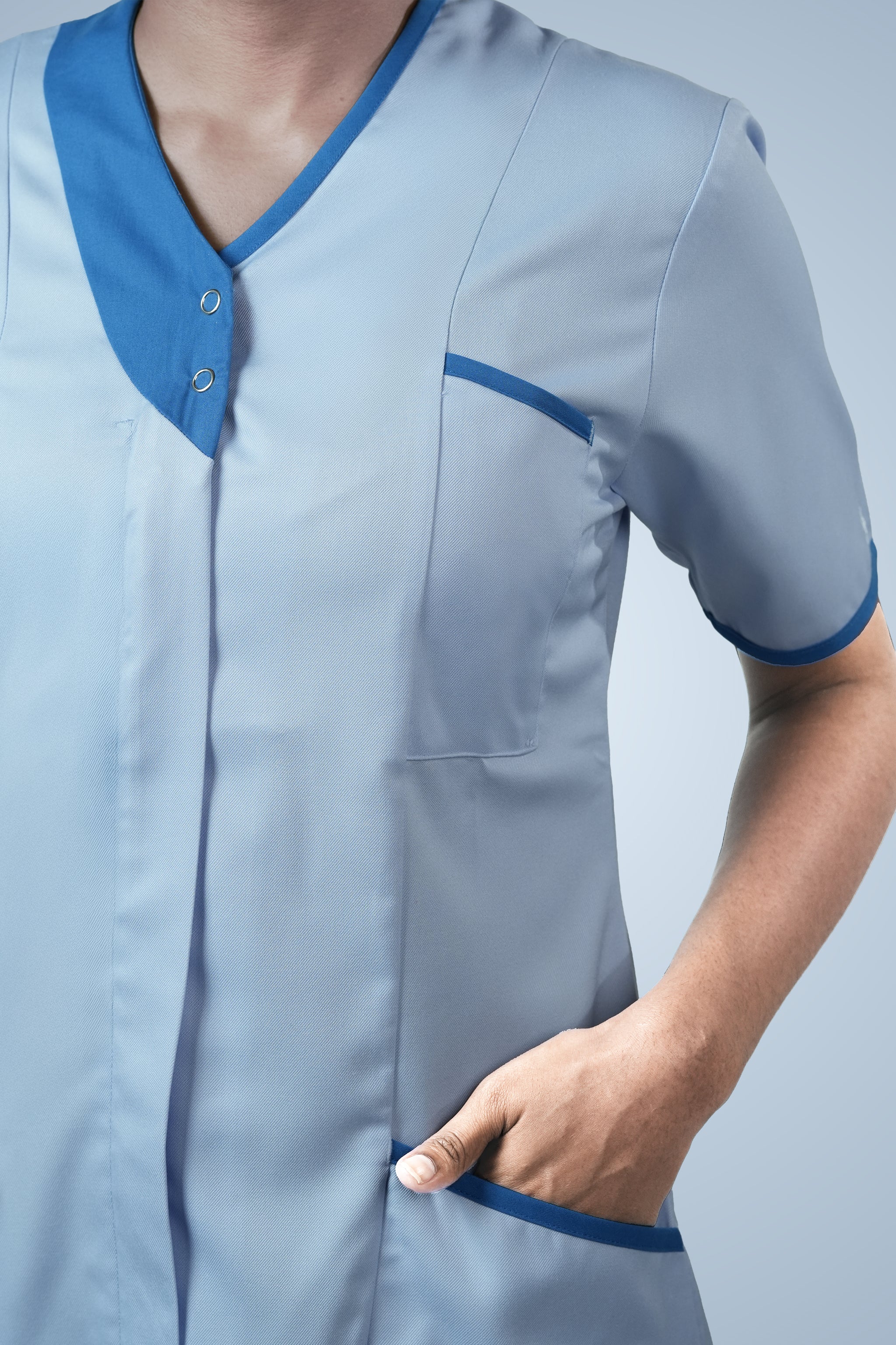 Belgravia Asymmetrical Tunic - Sky Blue & Teal Blue