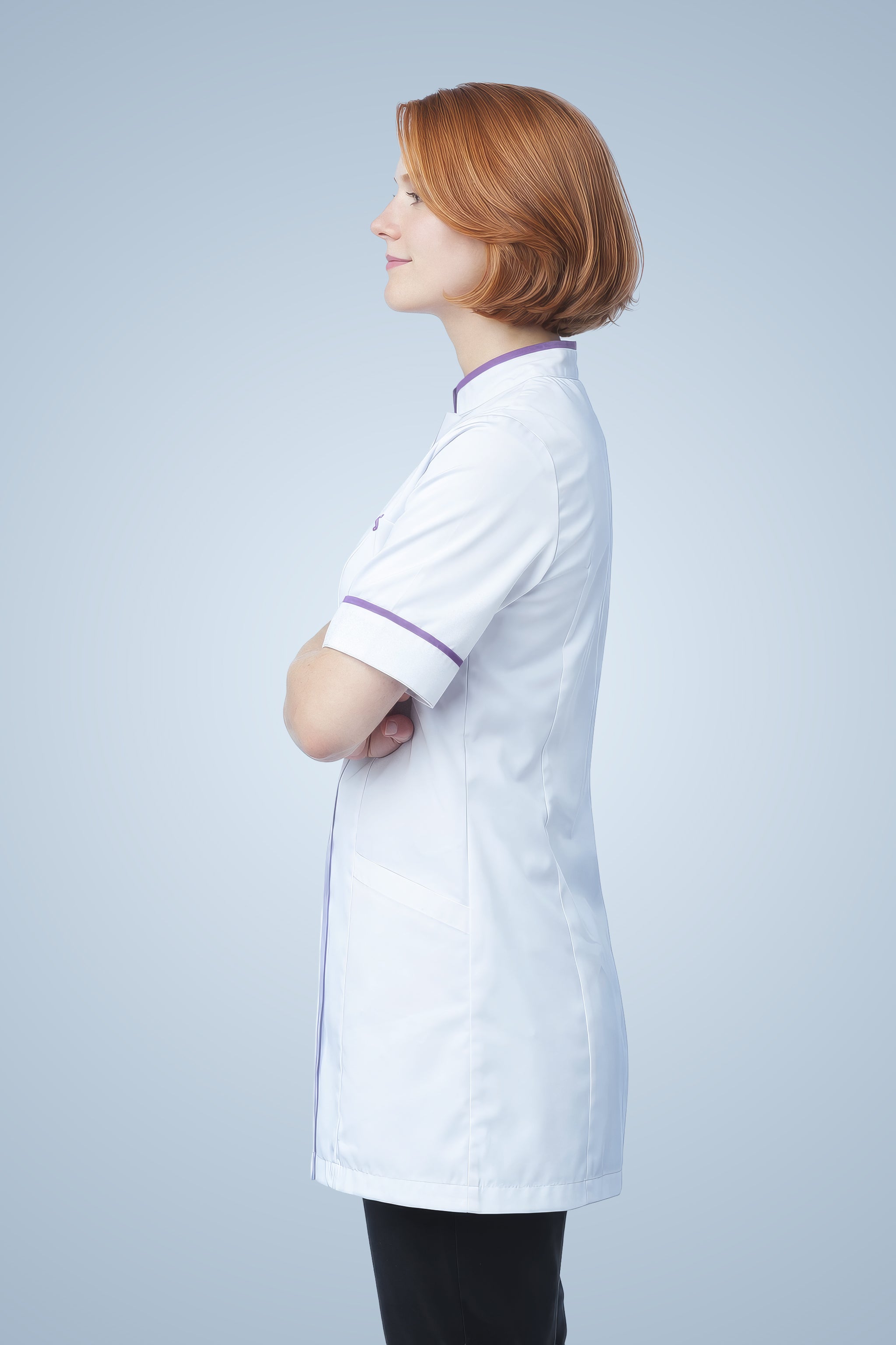 Brockley Mandarin Tunic - White & Lilac