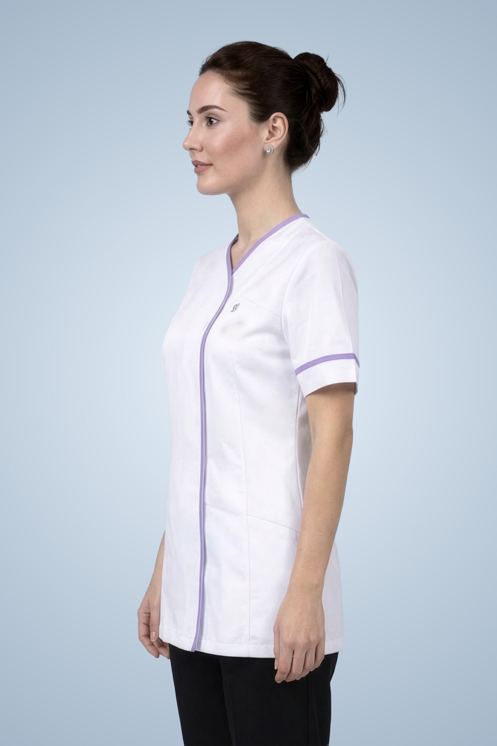 Lambeth Asymmetric Tunic - White & Lilac